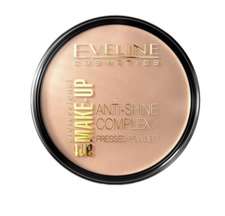 PUDRA - Pudra Anti-Shine Complex pentru fixarea machiajului, Eveline Cosmetics, 34 Medium Beige