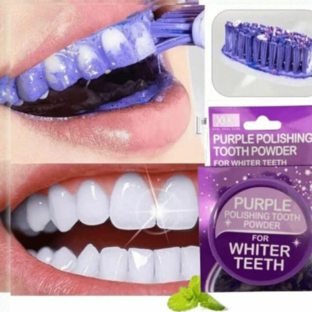 Pudră pentru curățat și albit dinții Purple Polishing Tooth Powder XOC 30 g [1]