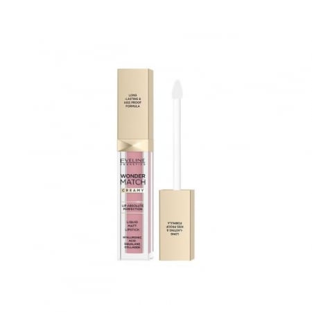 Machiaj Buze - Ruj lichid mat 01 Angel Rose Wonder Match Creamy Eveline 6.8 ml
