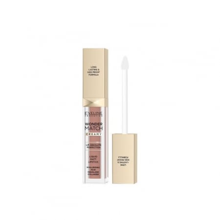 Ruj solid/lichid - Ruj lichid mat 04 Caramel Wonder Match Creamy Eveline 6.8 ml