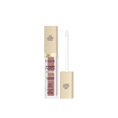 Ruj solid/lichid - Ruj lichid mat 05 Sweet Nude Wonder Match Creamy Eveline 6.8 ml