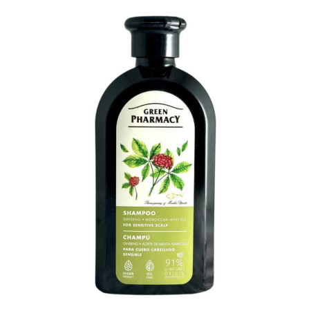 Sampon par - Șampon cu Ginseng și Ulei de Mentă Marocană Green Pharmacy 350 ml