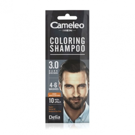 Nuantator - Șampon nuanțator Dark Brown 3.0, Cameleo Men Delia 15 ml