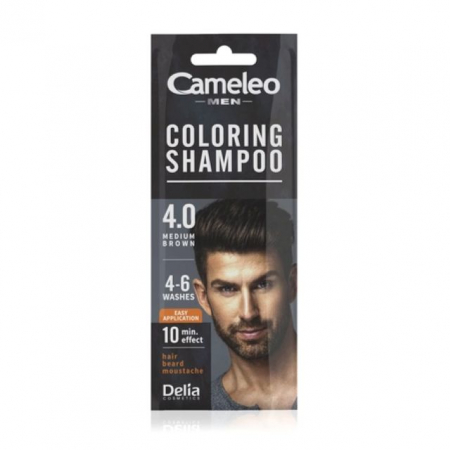 Nuantator - Șampon nuanțator Medium Brown 4.0, Cameleo Men Delia 15 ml