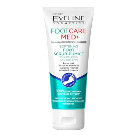 Produse pentru picioare - Scrub exfoliant pentru bătături și piele uscată FootCare Med+ Softening Foot Scrub-Pumice Eveline 100 ml