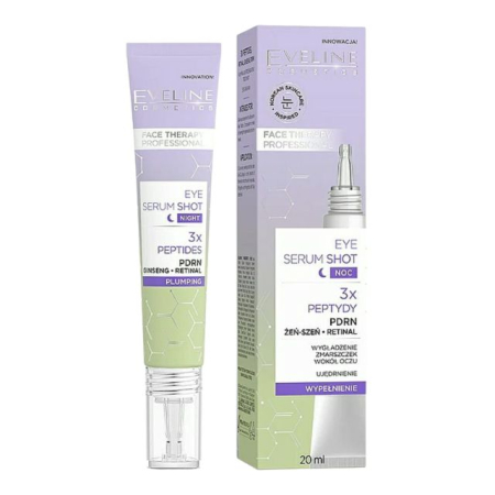 Creme/seruri ochi - Ser concentrat pentru rejuvenarea nocturnă a zonei delicate din jurul ochilor Face Therapy Professional Eye Serum Shot Eveline 20 ml