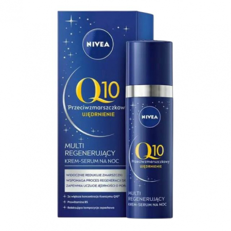 Creme de zi / noapte - Ser-cremă de noapte multi-regenerant Nivea Q10 30 ml