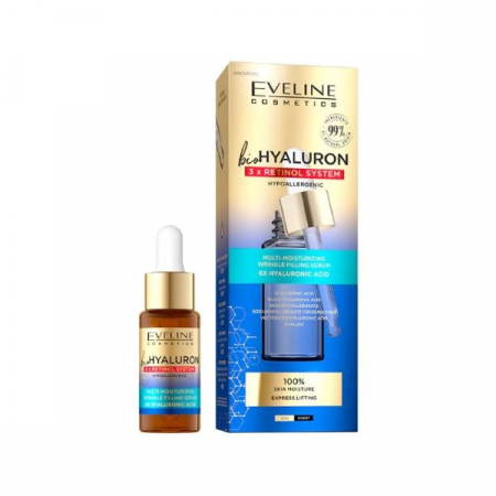 Seruri - Ser Multi-Hidratant pentru umplerea ridurilor bioHyaluron 3x Retinol System Eveline
