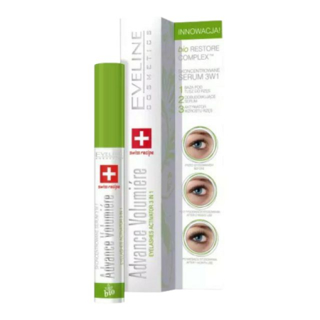 Machiaj Ochi - Ser regenerator pentru gene 3in1 Advance Volumiere Eveline 10 ml
