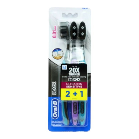 Periute dinti - Set de periuțe de dinți manuale Oral-B Ultrathin Sensitive Black