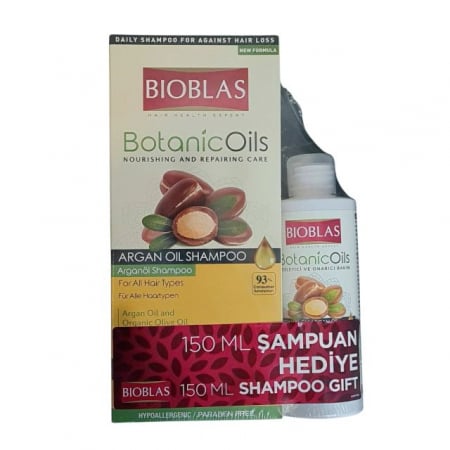 Sampon par - Set Sampon cu Ulei de Argan 360 ml + Sampon cu Argan 150 ml Bioblas