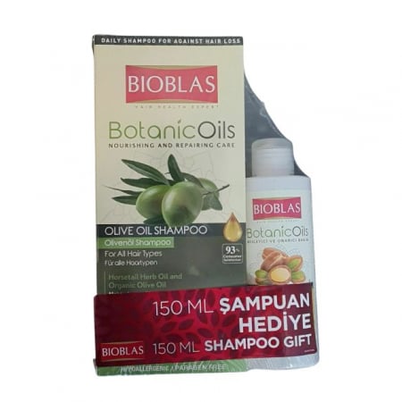 Sampon par - Set Sampon cu Ulei de Măsline 360 ml + Sampon cu Argan 150 ml Bioblas
