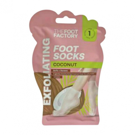 Produse pentru picioare - Șosete exfoliante cu nucă de cocos The FOOT FACTORY 1 pereche