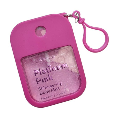 INGRIJIRE CORP - Spray de corp cu sclipici cu husă din silicon cu breloc Raspberry Sence 35 ml