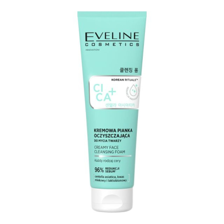 Spuma demachianta - Spumă de curățare cremoasă Korean Rituals CICA+ Eveline 125 ml