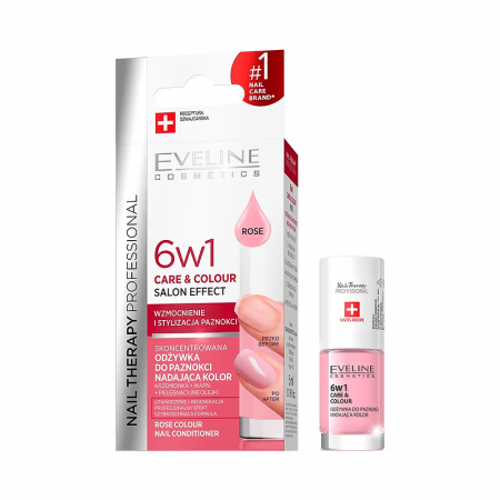 UNGHII - Tratament balsam de unghii Nail Therapy 6 in 1 Rose Eveline