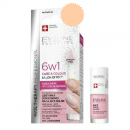 UNGHII - Tratament balsam de unghii Nail Therapy 6 in 1 Sparkling Pink Eveline 5 ml