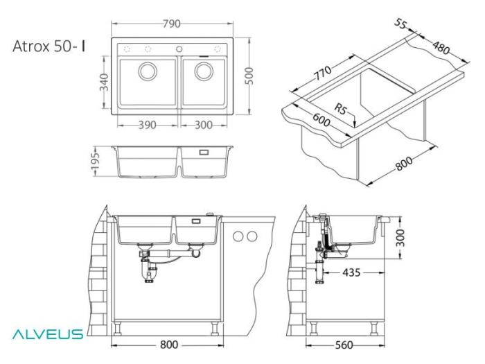 Chiuveta compozit Atrox 50 [3]