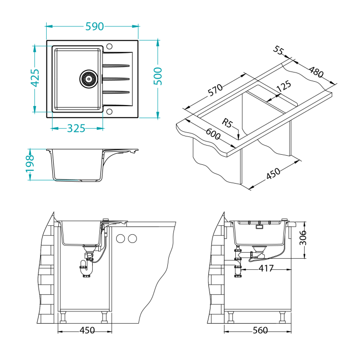 Chiuveta compozit Cadit 10 negru [2]