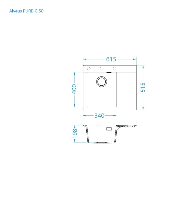 Chiuveta compozit PURE-G 50 STANGA [6]
