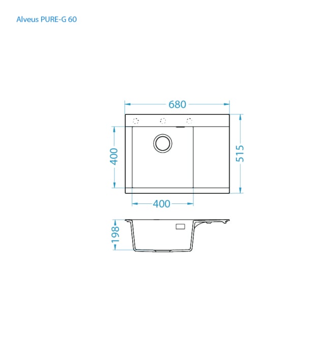 Chiuveta compozit PURE-G 60 STANGA [6]