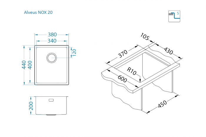Chiuveta inox Nox 20 [2]