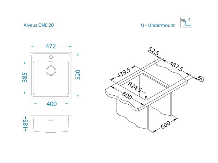 Chiuveta inox One 20 [3]