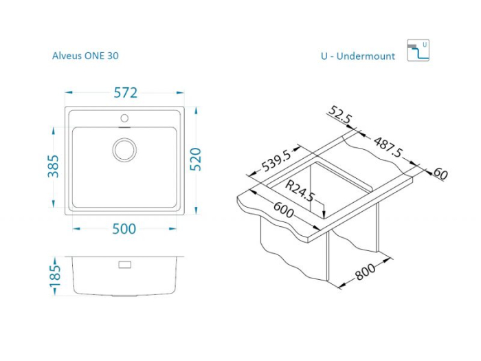 Chiuveta inox One 30 [3]
