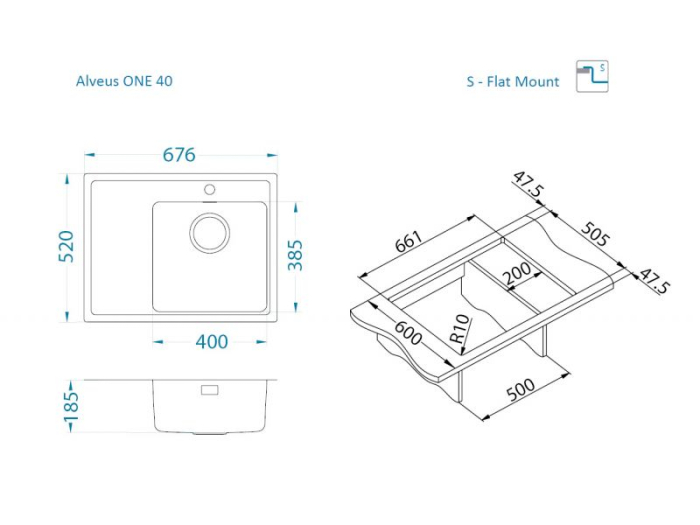 Chiuveta inox One 40 dreapta [4]
