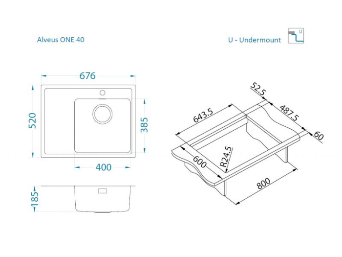 Chiuveta inox One 40 dreapta [3]