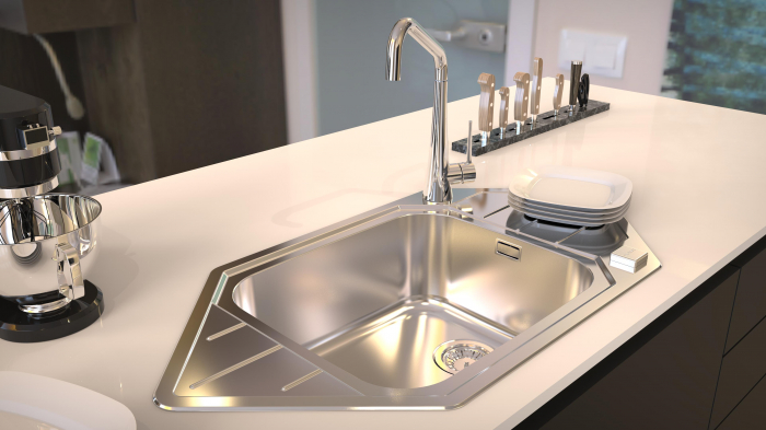 Chiuveta inox Praktik 130 satin(montaj pe colt) [3]