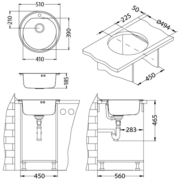 Chiuveta inox Form 30 satin [3]