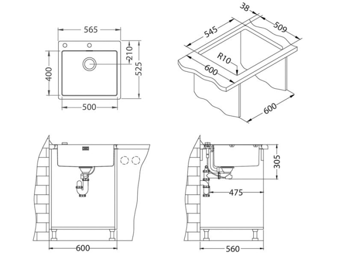 Chiuveta inox Pure 70 [3]