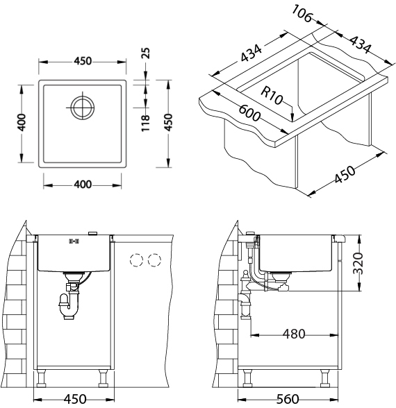 Chiuveta inox Quadrix 30 [3]