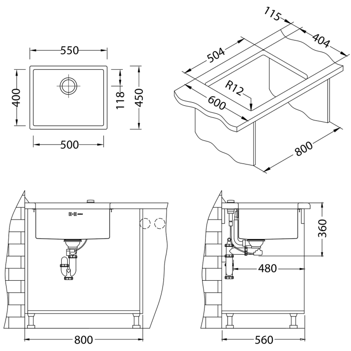 Chiuveta inox Quadrix 50 [4]