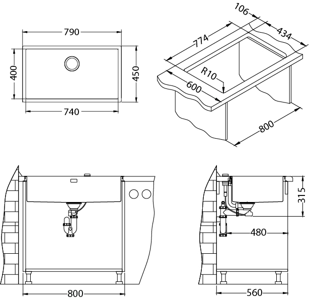 Chiuveta inox Quadrix 60 [3]