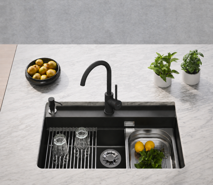 Chiuveta Workstation Atrox 40 + Accesorii Neagra [5]