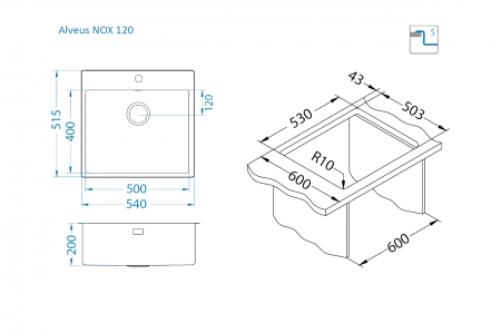 Chiuveta inox Nox 120 [4]