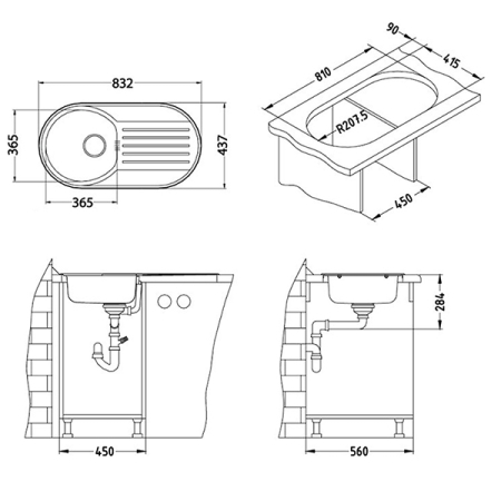 Chiuveta inox Form 40 leinen dreapta [2]
