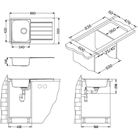 Chiuveta inox Line 20 leinen [2]