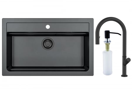 SETURI CHIUVETA DE BUCATARIE SI BATERIE - Pachet Atrox 40, Swan All Black si dozator