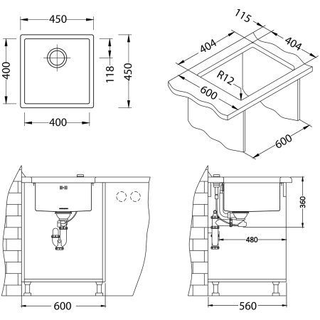 Chiuveta inox Quadrix 30 [3]