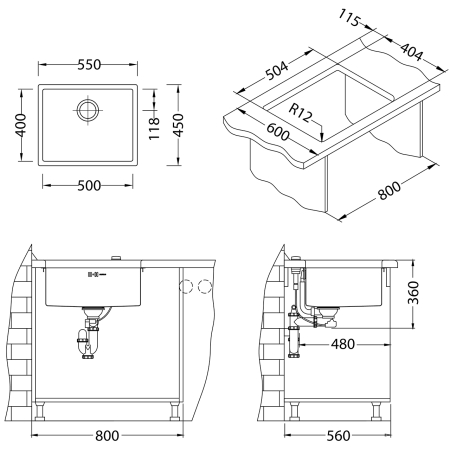 Chiuveta inox Quadrix 50 [3]