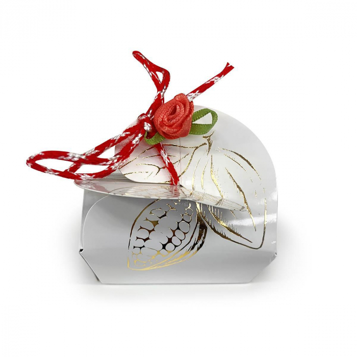 Ballotin Mini Alb, Fluture, 2 Praline Asortate [1]