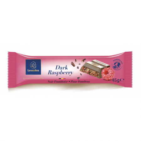 BUNĂTĂȚI GOURMET - Bara 45% Ciocolata Neagra Cu Zmeura 50g