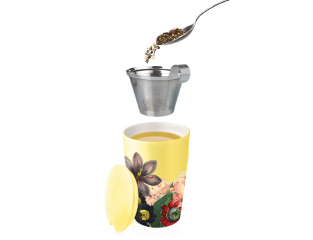 Cana ceai din ceramica cu pereti dubli si infuzor din inox Kati Soleil – Tea Forte [1]