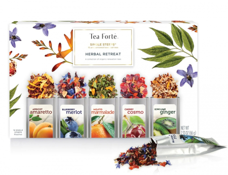 CAFEA ȘI CEAI - Ceai Single Steeps Herbal Retreat – Tea Forte – Cutie cu 15 infuzii