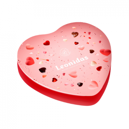 Delicii sezoniere din ciocolată - Coeur Metal 12 Praline Inimioare