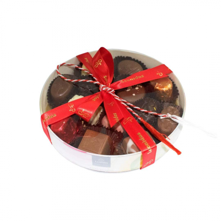 COLECTIA 1-8 MARTIE - Cutie Transparenta 14 Praline cu snur de martisor