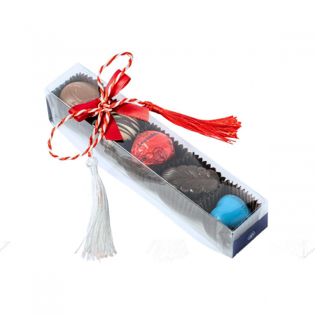 COLECTIA 1-8 MARTIE - Rigleta 5 praline cu snur de martisor
